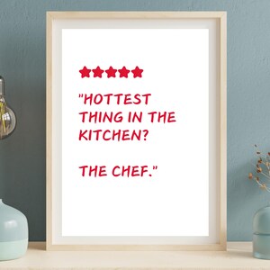 Rode chef-kok Art Print, chef-kok was schattig, esthetische keukendecor, schattige kookkunst, keukenmuurkunstafdruk, grappige keukenafdruk, grappige chef-kok Art