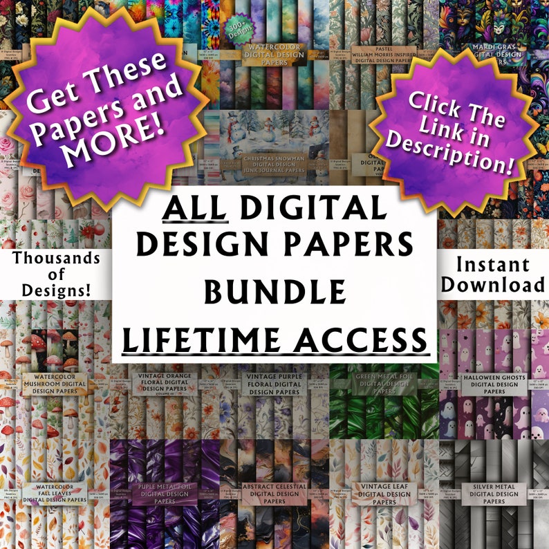 Preview image for ALL Digital Design Papers BUNDLE LifeTime Access - FractalDesignsCo