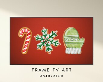 Christmas Frame TV Art - Christmas Cookies Art for TV - Holiday TV Frame Art - Xmas Frame Tv Art - Instant Digital Download