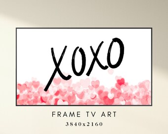Valentine's Day Frame TV Art - Valentine Hearts Frame Tv Art - xoxo Hearts Art for TV - Holiday TV Frame Art - Instant Download