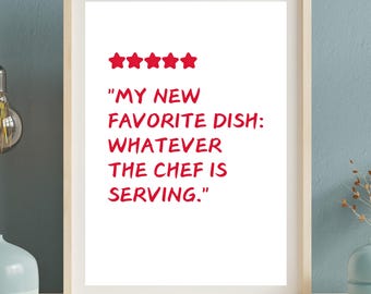 Red Chef Art Print, Chef Was Cute, Aesthetic Kitchen Decor, Cute Cooking Art, Kitchen Wall Art Print, Funny Kitchen Print, Funny Chef Art 09