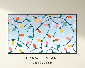 Christmas Frame TV Art - Christmas Lights Art for TV - Holiday TV Frame Art - Xmas Frame Tv Art - Farmhouse Frame Tv - Instant Download