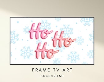 Christmas Frame TV Art - Ho Ho Ho Balloon Text Art for TV - Holiday TV Frame Art - Xmas Frame Tv Art - Farmhouse Frame Tv - Instant Download