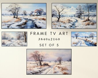 Winter Frame TV Art - Winter Countryside Art for Frame TV - Christmas Frame TV - Xmas Frame Tv Art - Instand Download - 5 Digital Designs