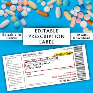 Cover image for an Editable Prescription Label Canva Template