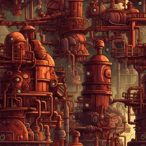 Preview image for 60+ Steampunk Environment Digital Design Papers