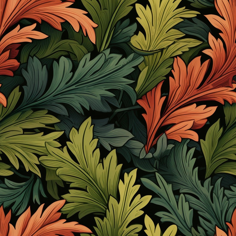 Preview image of a Seamless William Morris Inspired Digital Design Paper