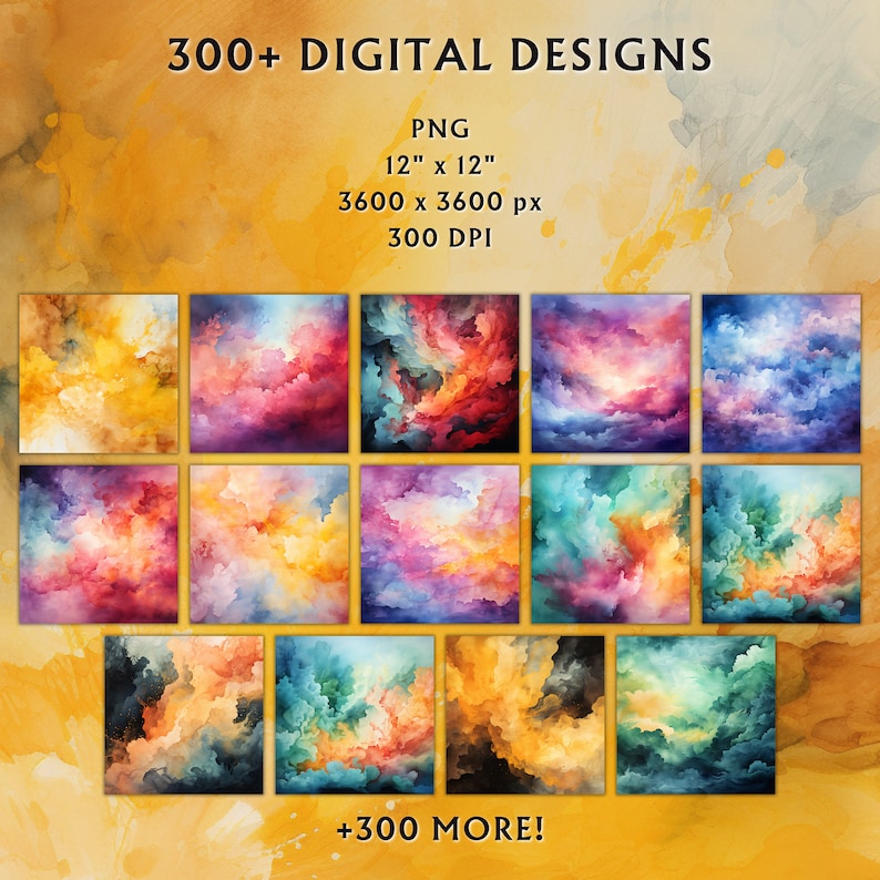 Preview image for 300+ Watercolor Digital Design Papers