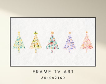 Christmas Frame TV Art - Christmas Trees Art for TV - Holiday TV Frame Art - Xmas Frame Tv Art - Farmhouse Frame Tv - Instant Download