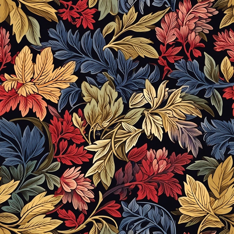 Preview image of a Seamless William Morris Inspired Digital Design Paper