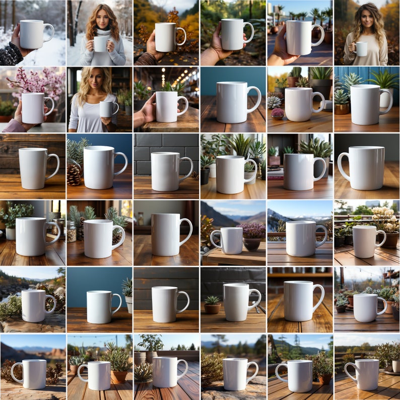 Preview image for 200+ Mug Mockup Photos for Etsy Listing