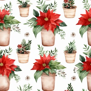 Seamless Watercolor Christmas Inspired Digital Design Paper