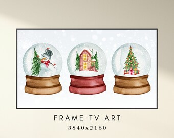 Christmas Frame TV Art - Christmas Snow Globes Art for TV - Holiday TV Frame Art - Xmas Frame Tv Art - Farmhouse Frame Tv - Instant Download