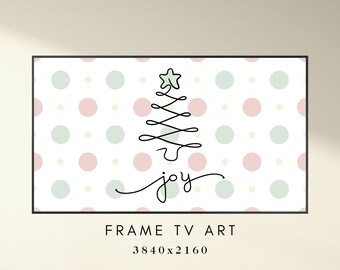 Christmas Frame TV Art - Christmas Tree Joy Line Art for TV - Holiday TV Frame Art - Xmas Frame Tv Art - Instant Digital Download