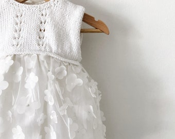 Made to order Cotton Knitted Dress "Blanca"- Baby & Kids