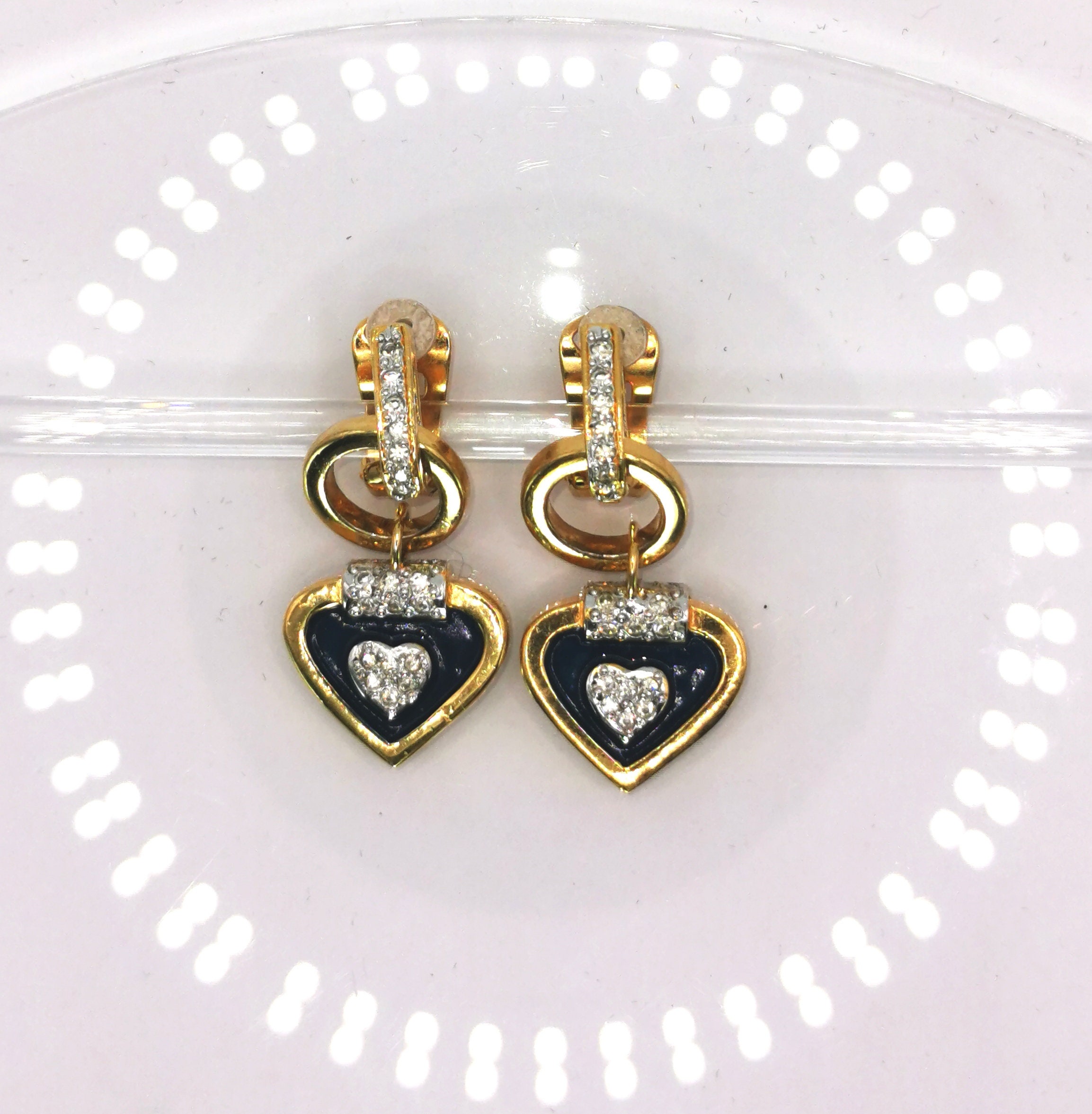 Boucles D'oreilles Valentino Clips Cœur Doré - état Neuf, Occasion