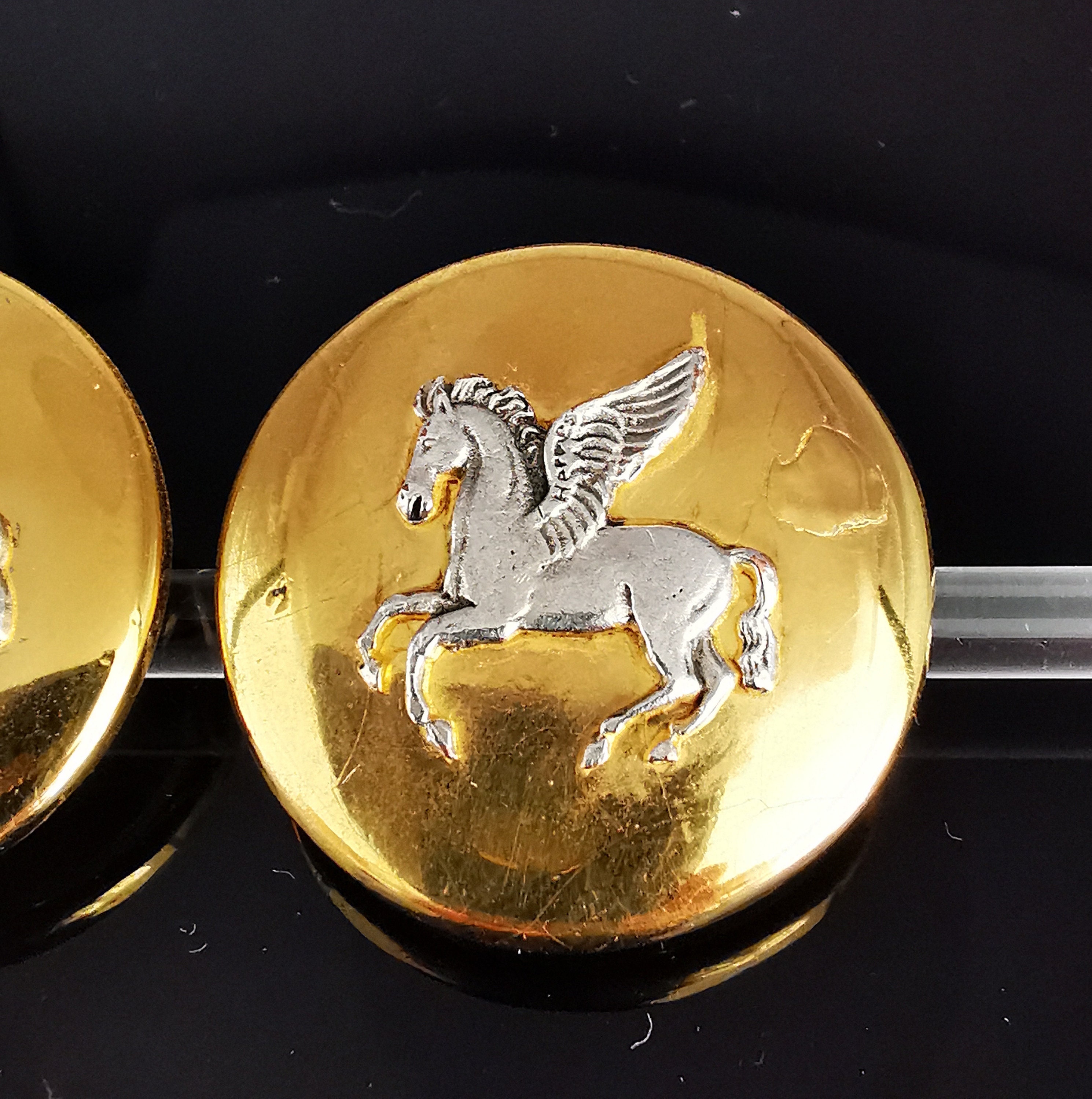 【HERMES】vintage pierce Vintage Hermès Clip-on Earrings – Gold-plated With Silver
