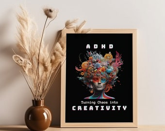 ADHD Creativity Poster: Abstract Neurodiversity Art Print