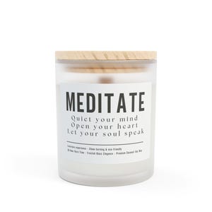 Luxury Aromatherapy Candle Gift 11oz Frosted Glass Coconut Soy Wax Wooden Wick Clean Burning Spa Candle for Relaxation & Home  Premium Gift