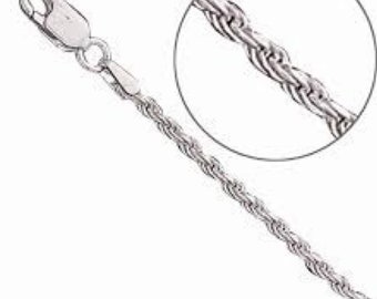 Handmade Sterling Silver Rope Chain Necklace - 1.8mm Italian Silver