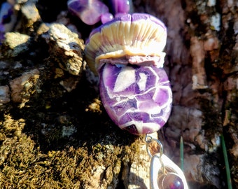 Amethyst Mushroom Necklace