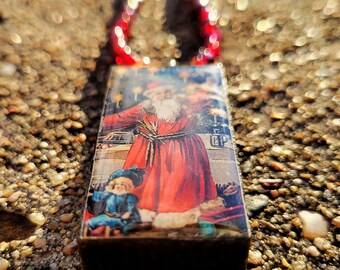 Handmade Santa Domino Necklace