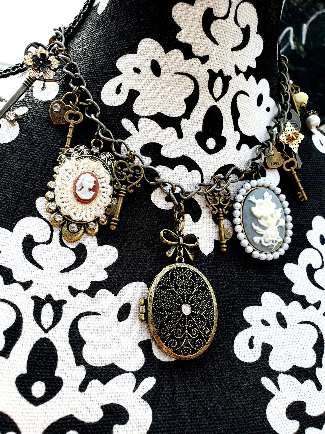 Handmade Key Locket Charm Necklace Etsy New Zealand