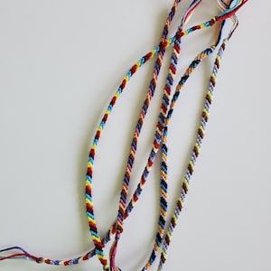 Custom Candy Stripe Friendship Bracelets, Colourful Woven String