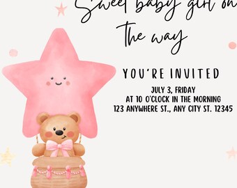 Invitación para baby shower de niña