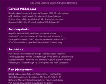 Nursing Schüler VORLAGEN (8) Fundamentals, Pharm, Mentale Gesundheit, Med Math PDF DATEI