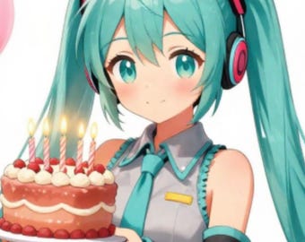 Tarjeta de cumpleaños de Miku