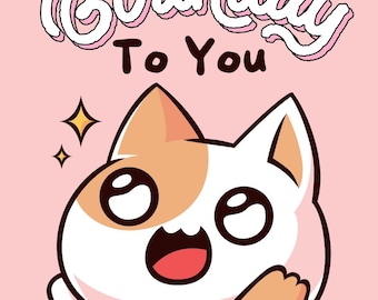 Tarjeta de cumpleaños de gatito