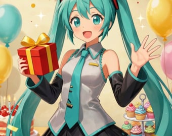 Tarjeta de cumpleaños de Hastune Miku