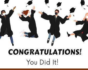 Tarjeta de graduación personalizada: Celebrando el logro (Descarga digital)