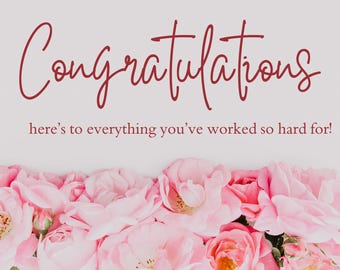 Tarjeta de felicitación personalizada para graduados – Diseño floral