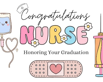 Tarjeta de felicitación personalizada para la graduación de enfermería – Diseño personalizado para celebraciones médicas