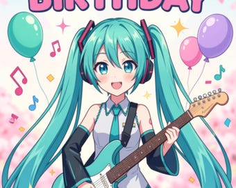 Tarjeta de cumpleaños de Hastune Miku
