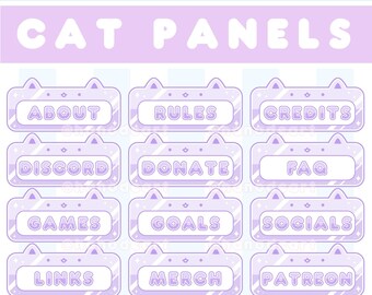 Cat Twitch Panels (Lavender)