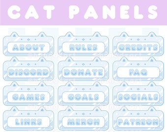 Cat Twitch Panels (Blue)