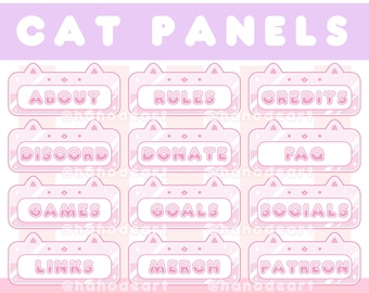 Cat Twitch Panels (Pink)