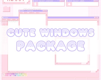 Cute Windows Theme - Full Twitch Package (Animated, Pink)