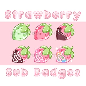 Strawberry Sub Badges (6 Tiers)