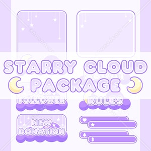 Starry Cloud - Paquete completo de Twitch (animado)