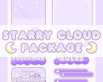 Starry Cloud - Full Twitch Package (Animated)