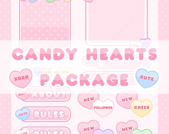 Candy Hearts - Full Twitch Package (Animated)