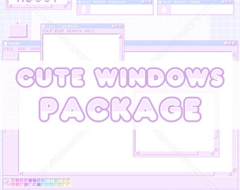 Cute Windows Theme - Full Twitch Package (Animated, Lavender)