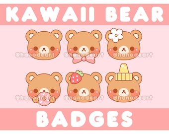 Kawaii Bear Sub/Bit Badges (6 Tiers)
