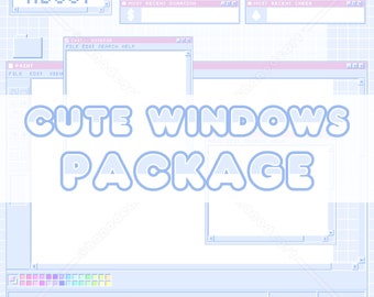 Cute Windows Theme - Full Twitch Package (Animated, Blue)