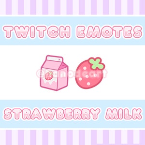 Strawberry Milk Emotes (Twitch, Discord, Stream)