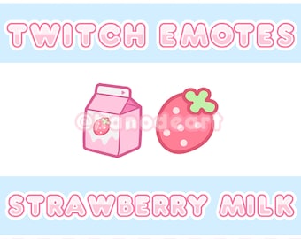 Strawberry Milk Emotes (Twitch, Discord, Stream)